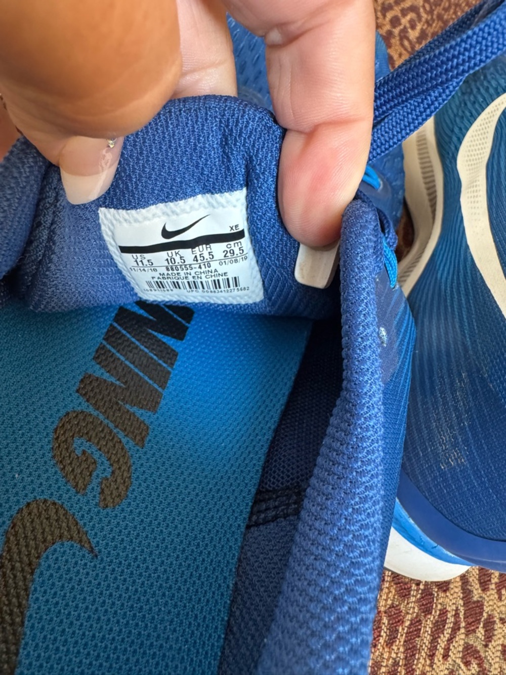 EUC Mens Nike Air Zoom Pegasus 34 Game Royal Blue Sneaker Shoes Size 11.5 - Picture 7 of 8